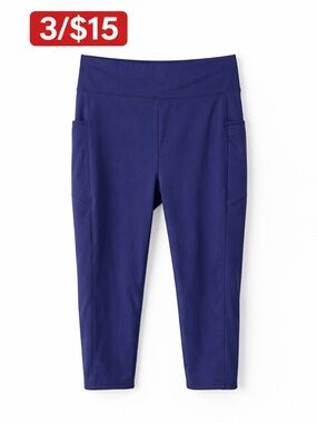 Pop Fit Leggings 2XL High Rise Fitted Pocket Blue Activewear Yoga Pants